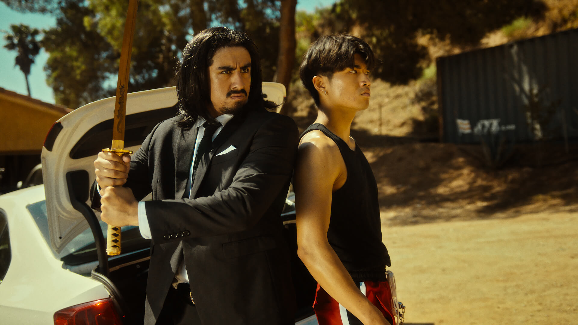 Brandon H. Lee, Hector Melgoza, Luke, Hunter, Scene 1, Violet Vendetta - Short Film Review - Indie Shorts Mag